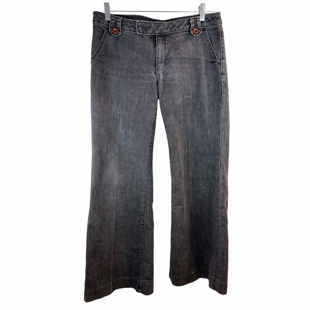 Unbranded Denim Jeans Women 18 Dark Wash Wide Leg Button Flap Pocket Mid Rise